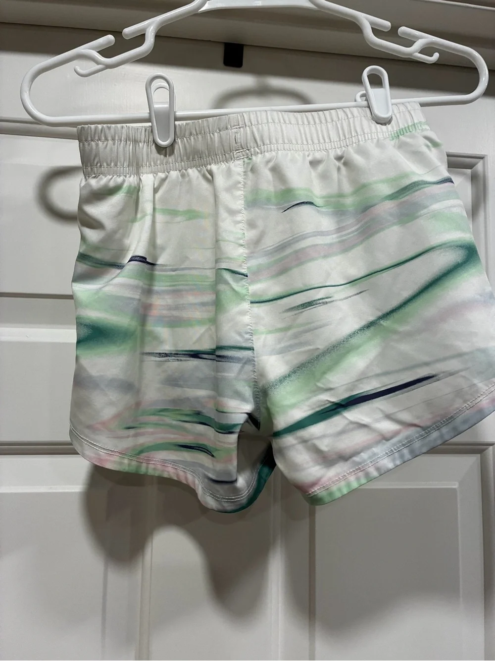 adidas White Elastic Waist Athletic Shorts